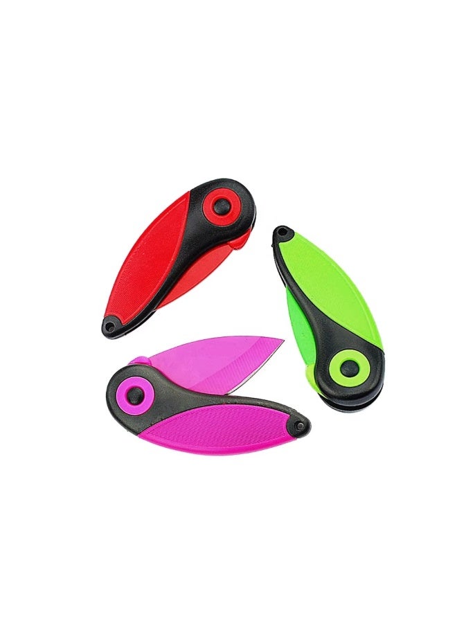 طقم سكين فاكهة قابل للطي عدد 2 قطعة من الفولاذ المقاوم للصدأ – سكاكين مطبخ محمولة لتقشير وتقطيع الفواكه والخضروات – تصميم آمن بآلية طي كاملة ومقبض مريح مانع للانزلاق – مثالي للاستخدام المنزلي، الرحلات، التخييم، العمل، المدرسة – Portable Folding Fruit Knife Set 2 Pieces - Image 3